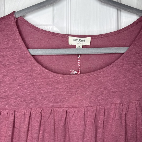 🌸 UMGEE Tiered Ruffle Sleeve Tunic Dress | Mauve Pink | Size M | NWT - Picture 2 of 9